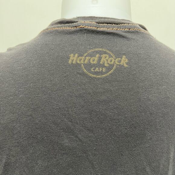 VTG Hard Rock Baltimore Distressed Double Guitar Single Stitch V-Neck Tee SM - Picture 6 of 10